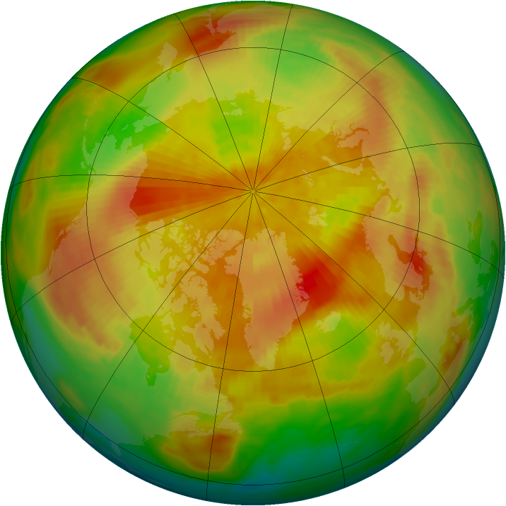 Arctic ozone map for 06 April 1992